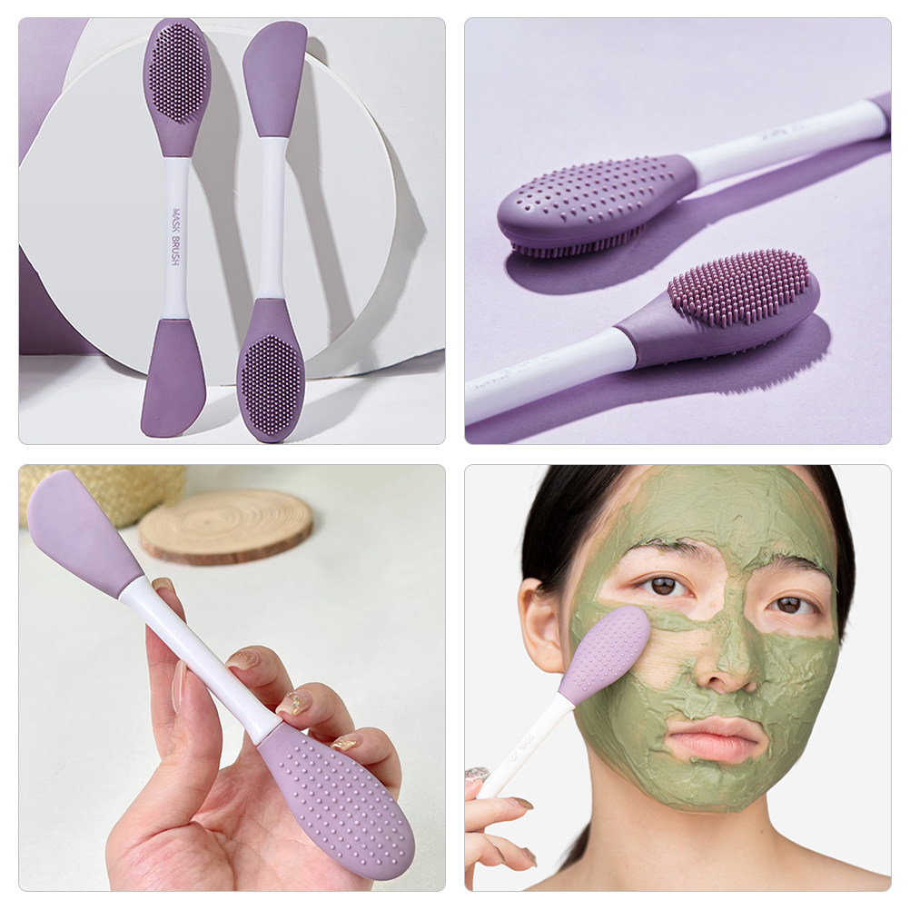 Silicone Face Scrubber Electric - Dual-Head Silicone Face Mask Brush for