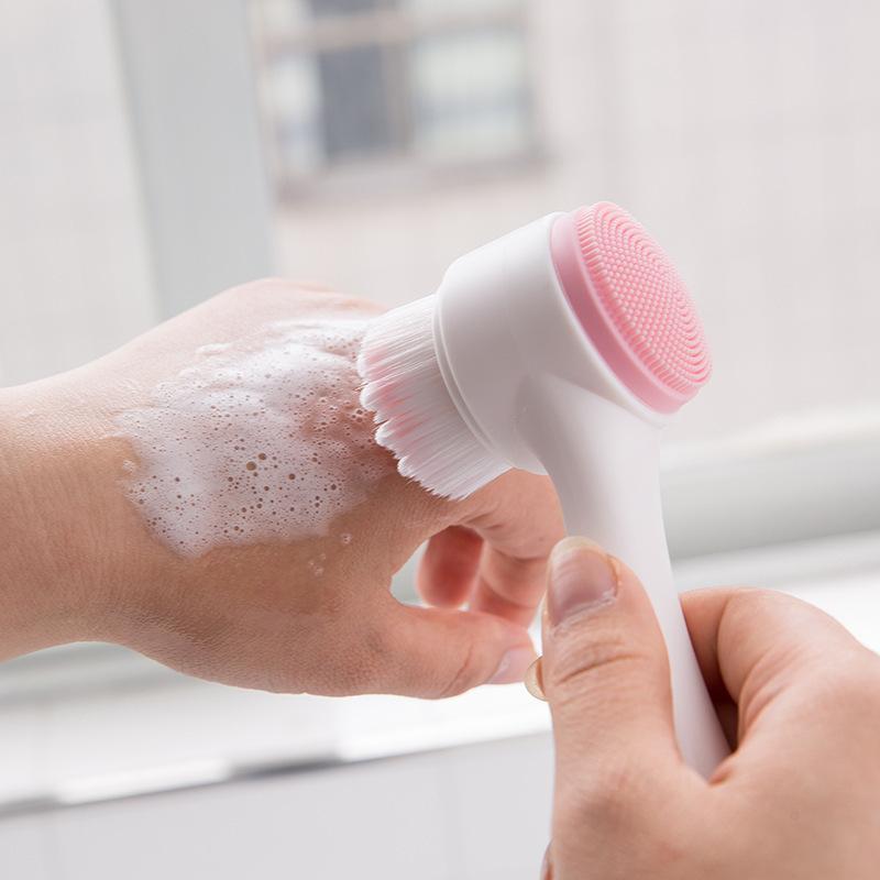3D Double Silicone Facial Clea - Silicone Face Scrubber Electric ulasan dan harga
