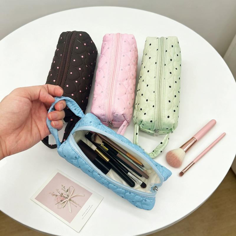 Portable Polka Dot Cosmetic Ba - Makeup ulasan dan harga
