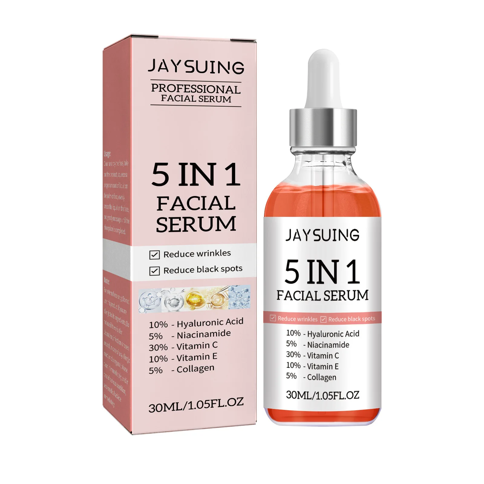 5 In 1 Moisturizing Facial Ser - Hyaluronic Acid Facial Serum ulasan dan harga