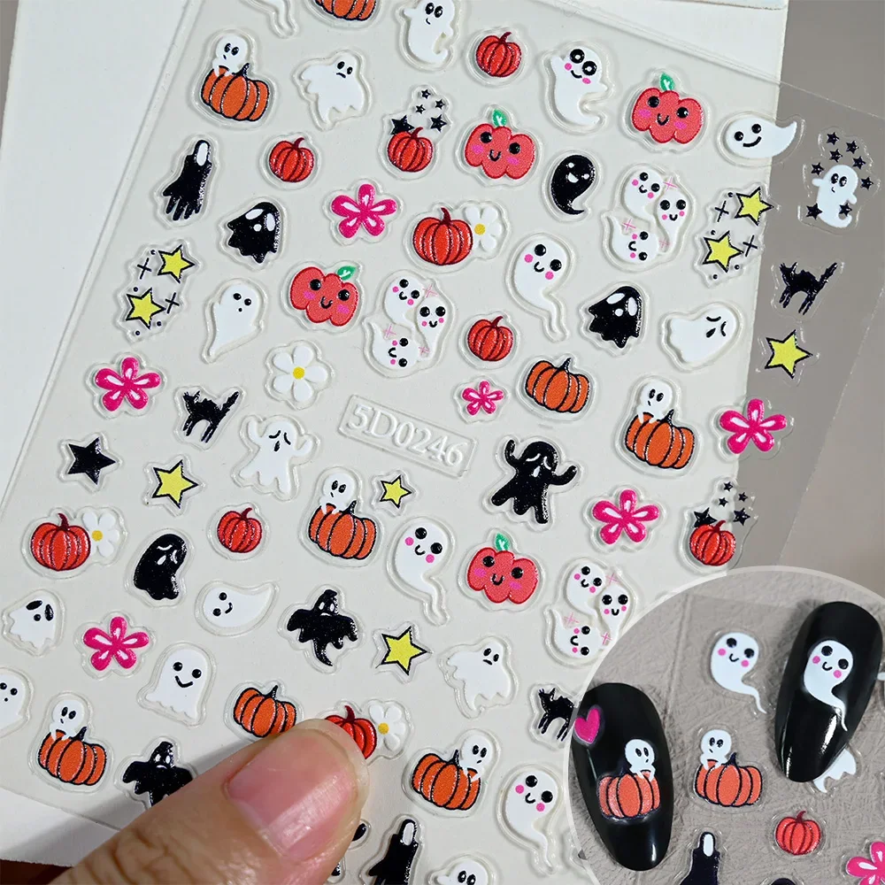 1sheet 5D Halloween Nail Stick - Nail Art ulasan dan harga