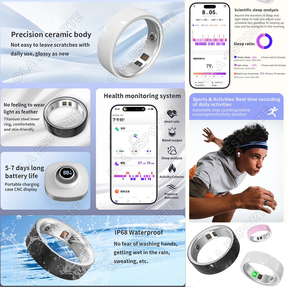 Ceramic Smart Ring Heart Rate  - Health Monitors ulasan dan harga
