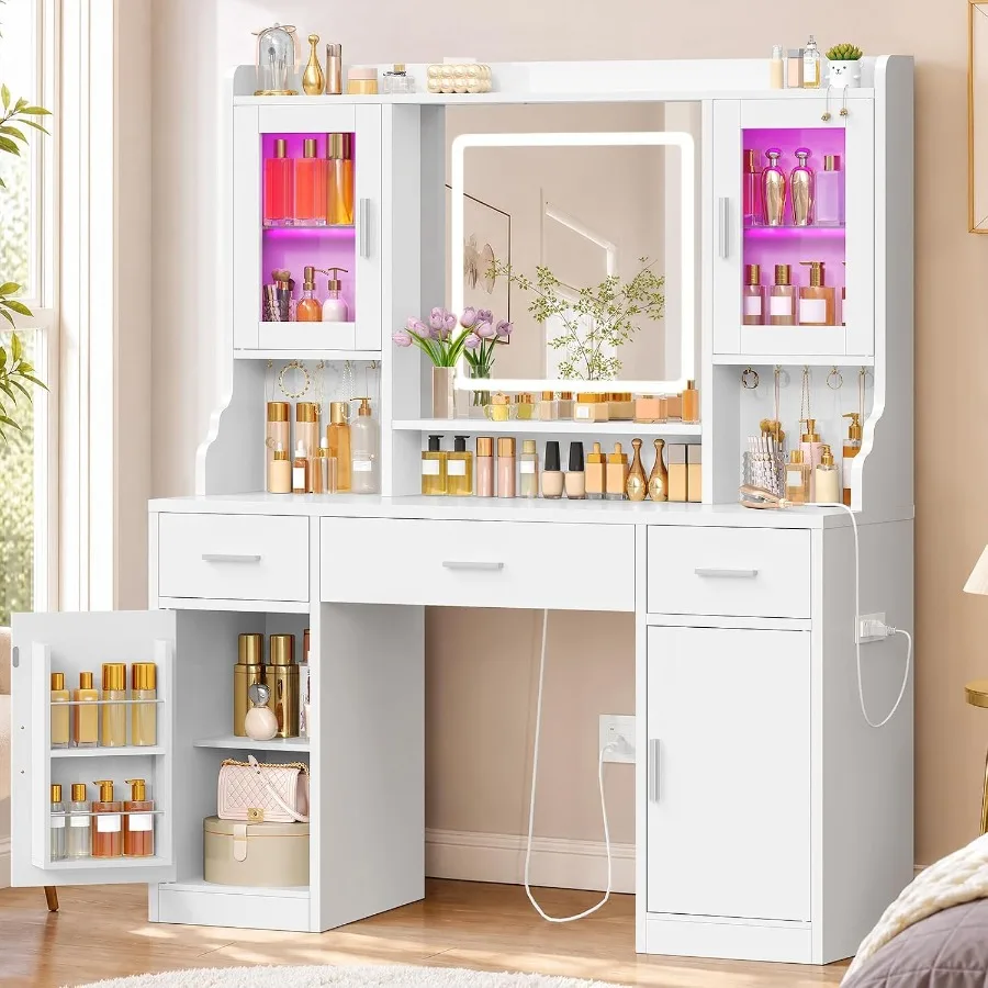Makeup vanity desk with mirror - Makeup ulasan dan harga