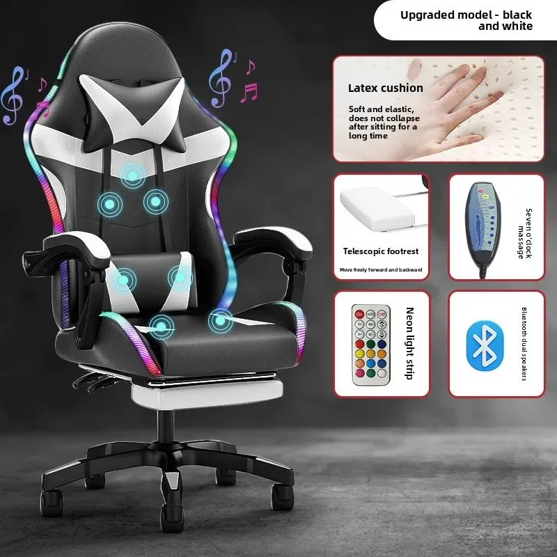 E-sports Chair Lights Bluetoot - Massage ulasan dan harga