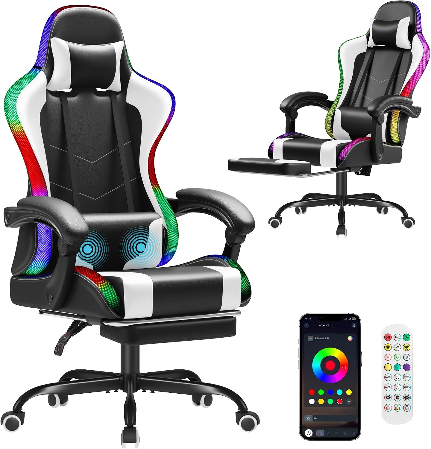 Homall Gaming Chair, Ergonomic - Massage ulasan dan harga