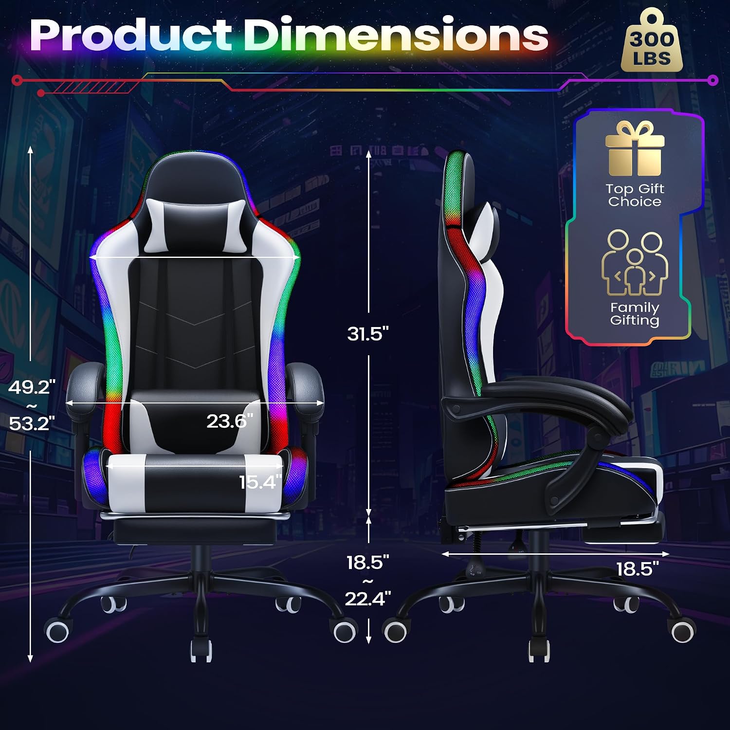 Homall Gaming Chair, Ergonomic - Massage ulasan dan harga